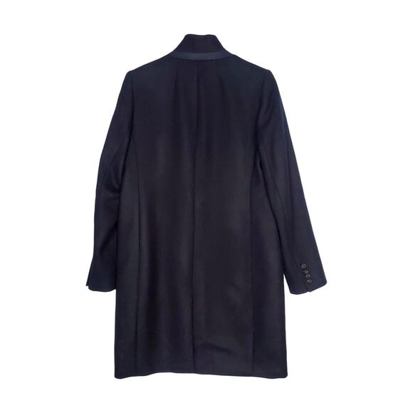 J Crew Regent TopCoat Double Serge Coat Jacket 100% Wool Black C8552 Size 10 - Picture 2 of 8